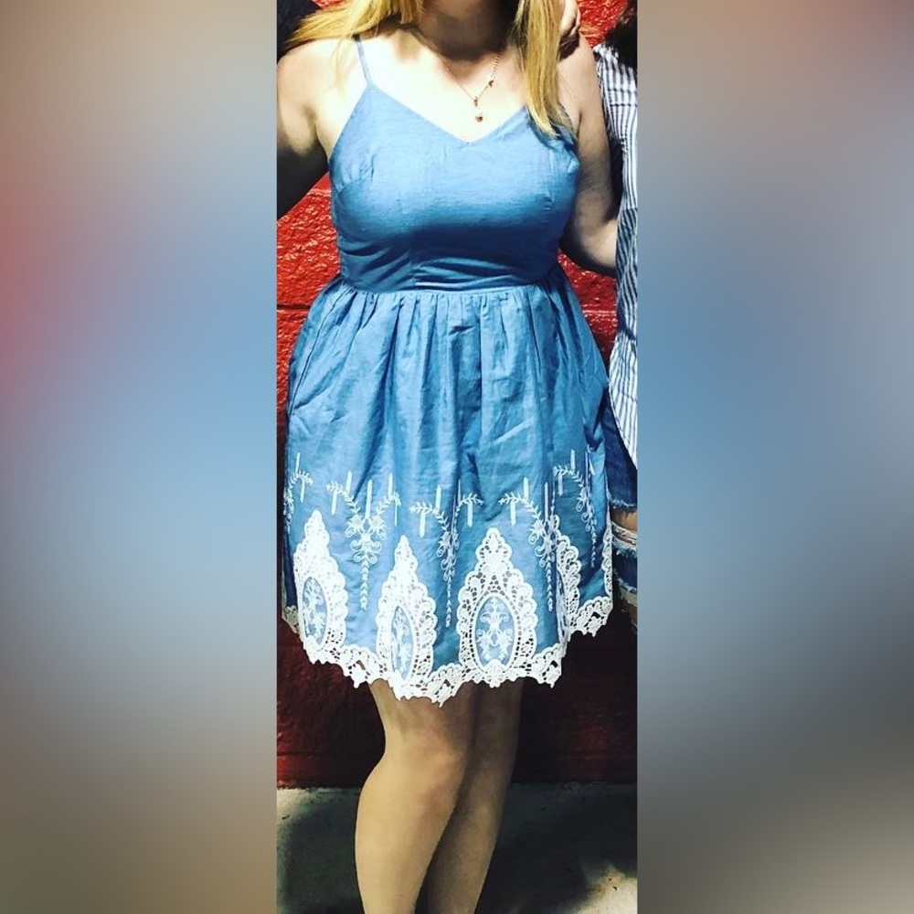 Cotton blue dress